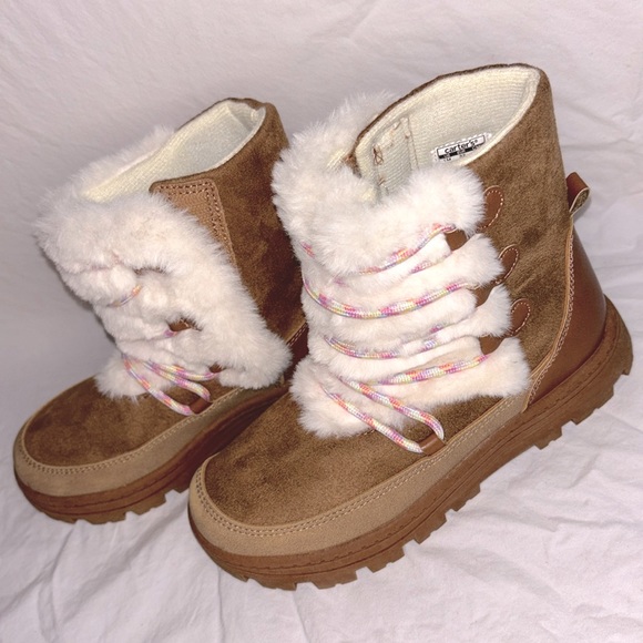 NWOT Carter’s Ariella Faux-Fur High-Traction Lug Sole Little Kids Winter Boots - Picture 14 of 16